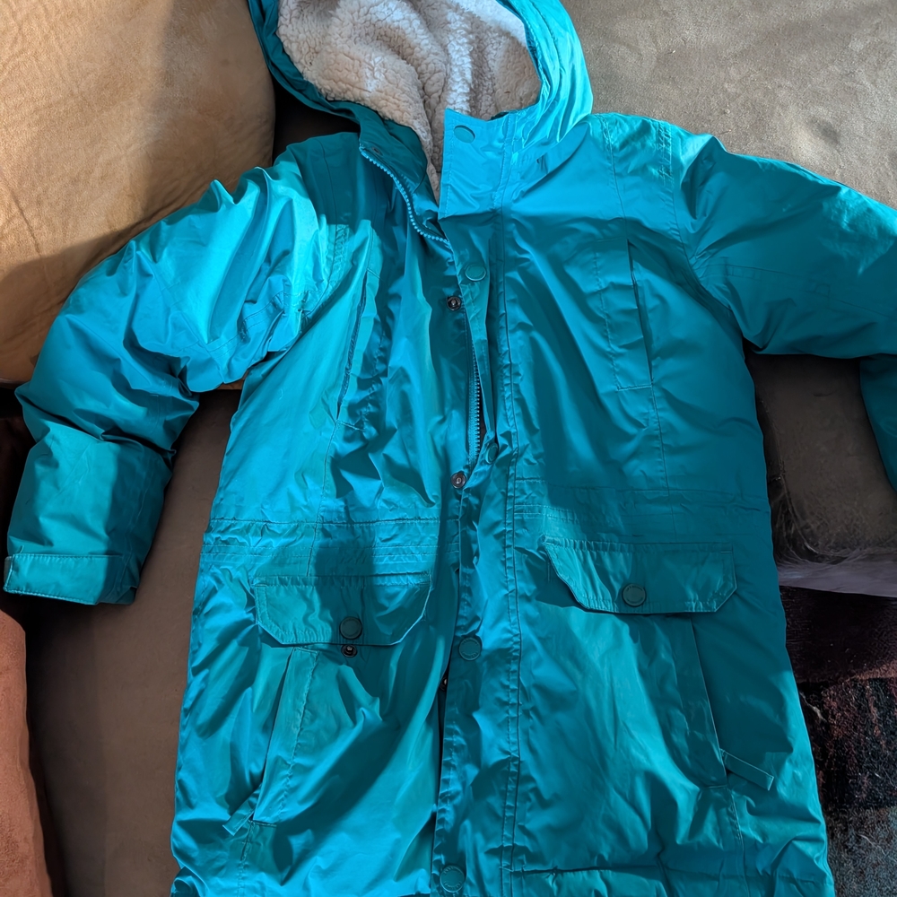 Teal Hooded Winter Jacket